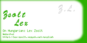 zsolt lex business card